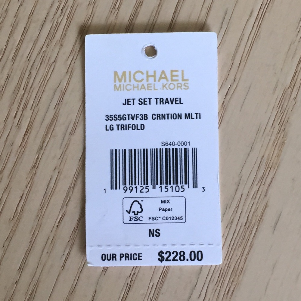Michael Kors Carnation Multi Trifold Wallet - Picture 9 of 9